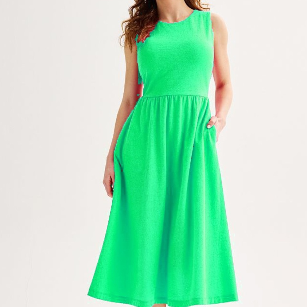 Draper James Rsvp Green Sleeveless Midi Dress - image 1